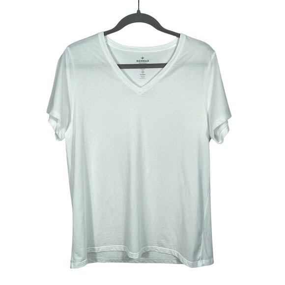 NWOT Bombas Bee Better T-shirt Pima Cotton V-Neck Women White Lightweight Medium - Picture 1 of 7